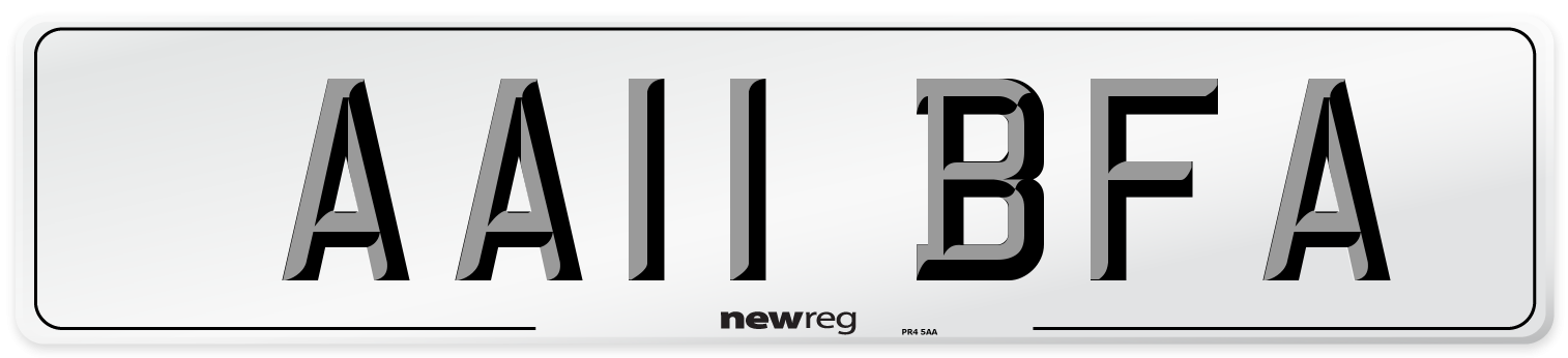 AA11 BFA Number Plate from New Reg